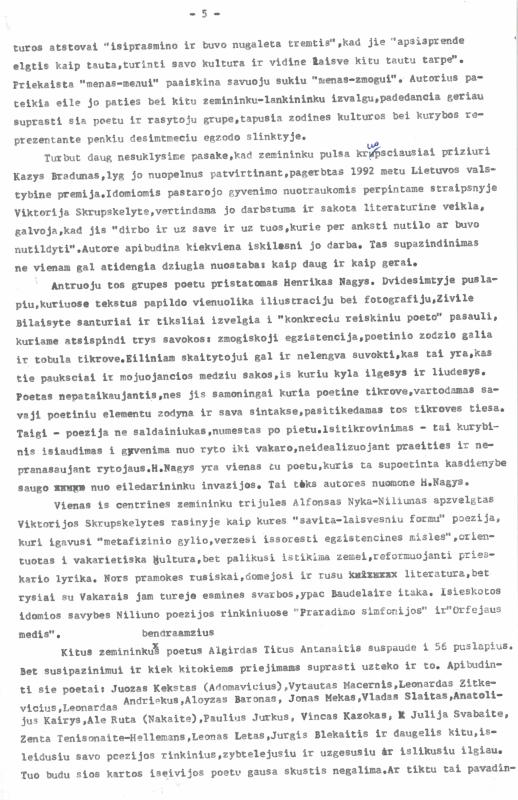 Rašytojo, savaitraščio „Tėviškės Žiburiai“ redaktoriaus Česlovo Senkevičiaus recenzija „Nudžiūvusios šakos žiedai. Susipažinus su leidiniu „Lietuvių egzodo literatūra 1945–1990“