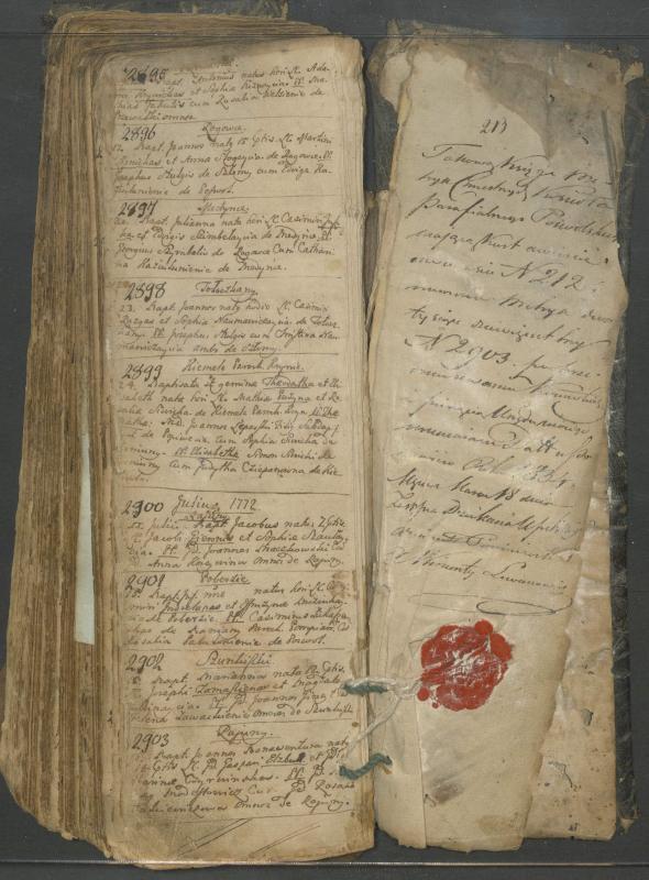Pasvalio Romos katalikų parapijos bažnyčios 1749–1772 metų krikšto metrikų knyga