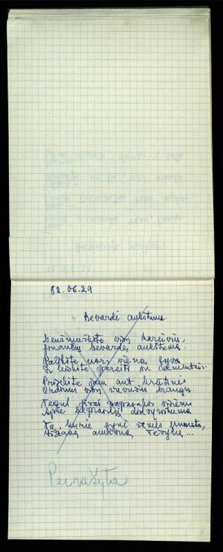 Poeto Jono Vytauto Nistelio eilėraščių sąsiuvinis