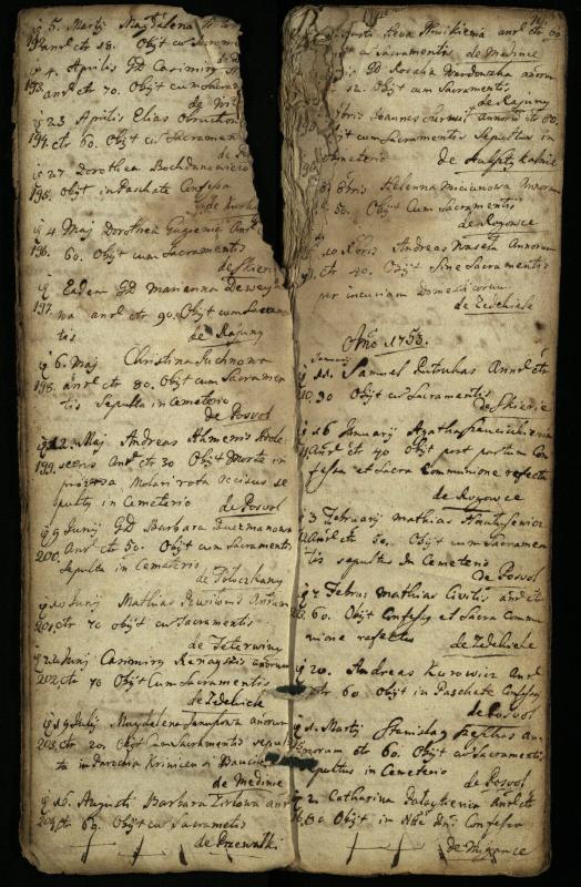 Pasvalio Romos katalikų parapijos bažnyčios 1744–1776 metų mirties metrikų knyga