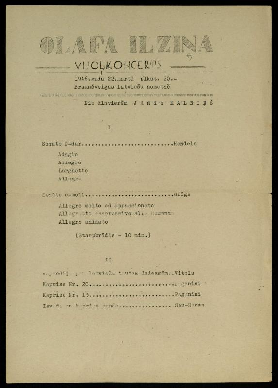 Olafa Ilzina. Vijolkoncerts