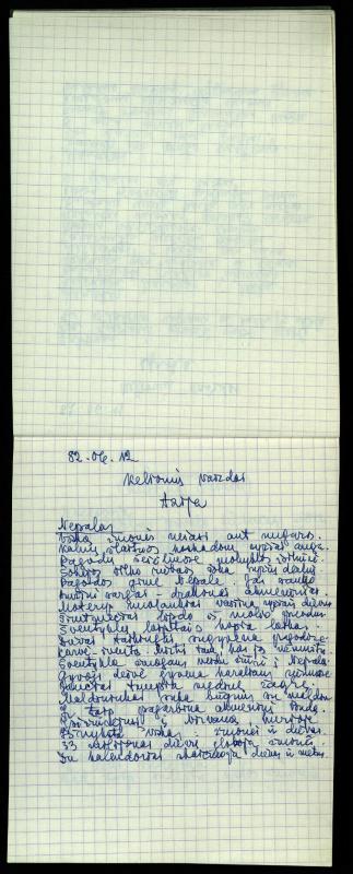 Poeto Jono Vytauto Nistelio eilėraščių sąsiuvinis