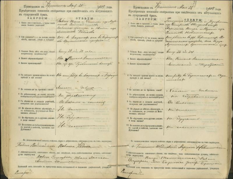 Krinčino Romos katalikų parapijos bažnyčios 1900–1911 metų priešjungtuvinės apklausos knyga