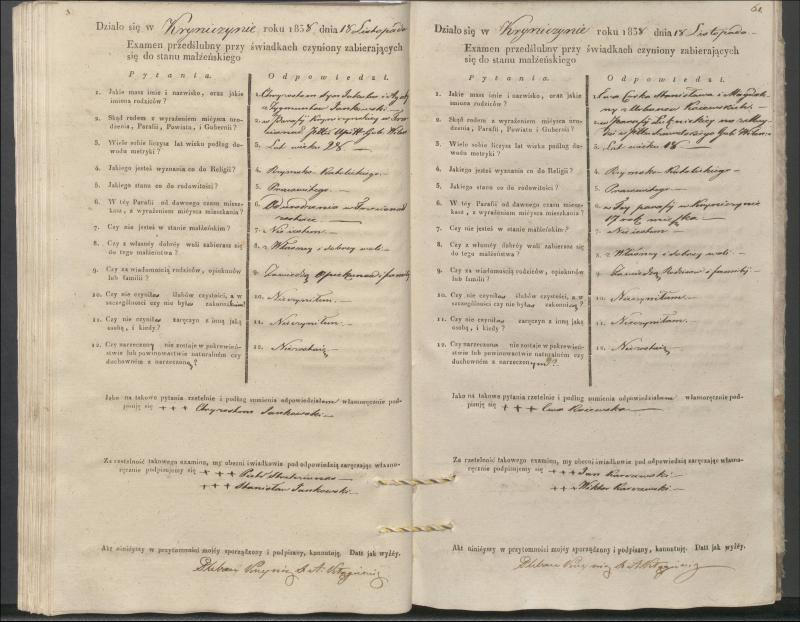 Krinčino Romos katalikų parapijos bažnyčios 1837–1839 metų priešjungtuvinės apklausos knyga