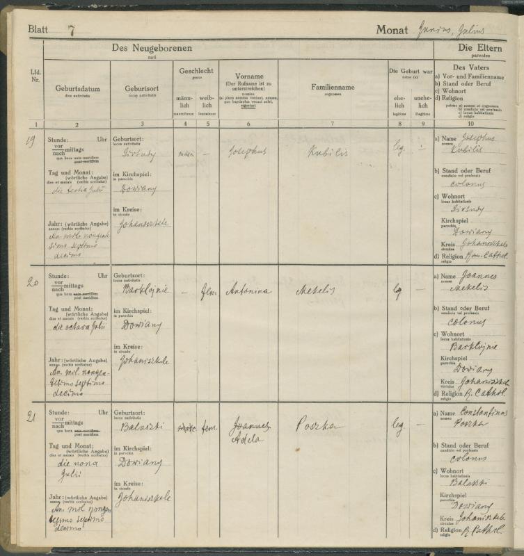 Daujėnų Romos katalikų parapijos bažnyčios 1917–1918 metų krikšto metrikų knyga