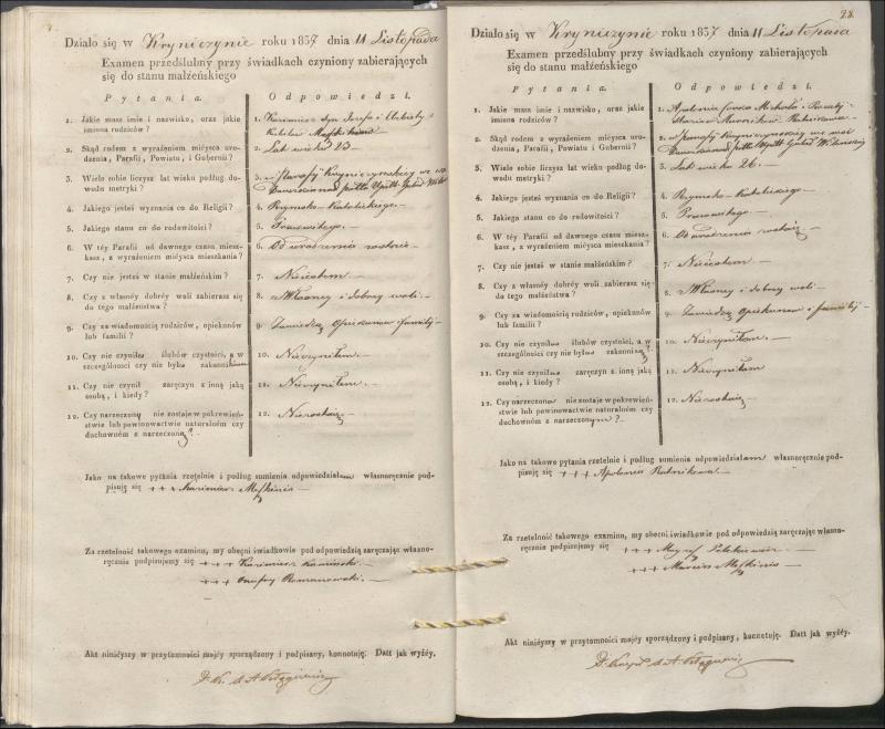 Krinčino Romos katalikų parapijos bažnyčios 1837–1839 metų priešjungtuvinės apklausos knyga