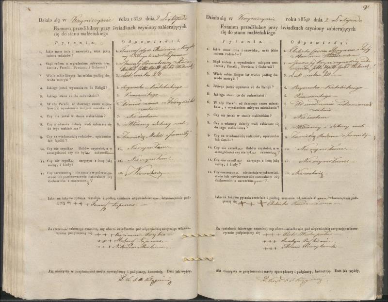 Krinčino Romos katalikų parapijos bažnyčios 1837–1839 metų priešjungtuvinės apklausos knyga