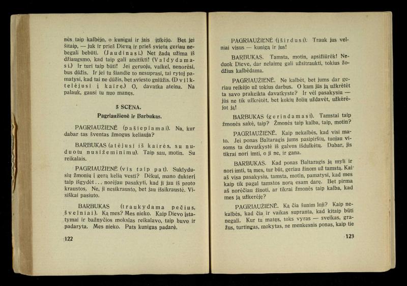 Kur laimė? : 5 veiksmų drama / J. Dobilas. – Kaunas: autoriaus leidinys, 1930. – 165, [1] p.