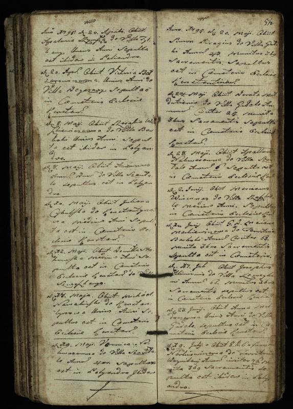 Vaškų (Konstantinavo) Romos katalikų parapijos bažnyčios 1763–1804 metų mirties metrikų knyga