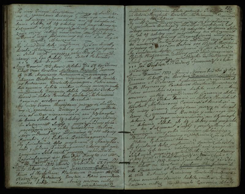 Vaškų (Konstantinavo) Romos katalikų parapijos bažnyčios 1809–1827 metų jungtuvių metrikų knyga
