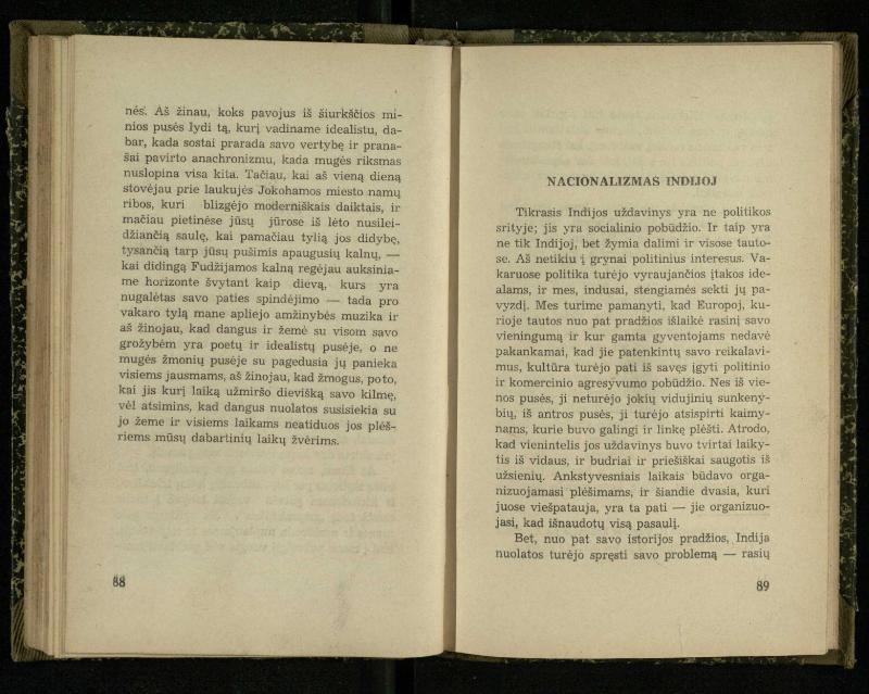 Nacionalizmas: nacionalizmas Vakaruose; Nacionalizmas Japonijoj; Nacionalizmas Indijoj / Rabindranath Tagore. – Kaunas: [s.n.], 1937. – 122, [2] p.